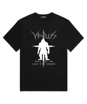 WERWOLF 오버핏 반팔 티셔츠 (VS0070) 블랙