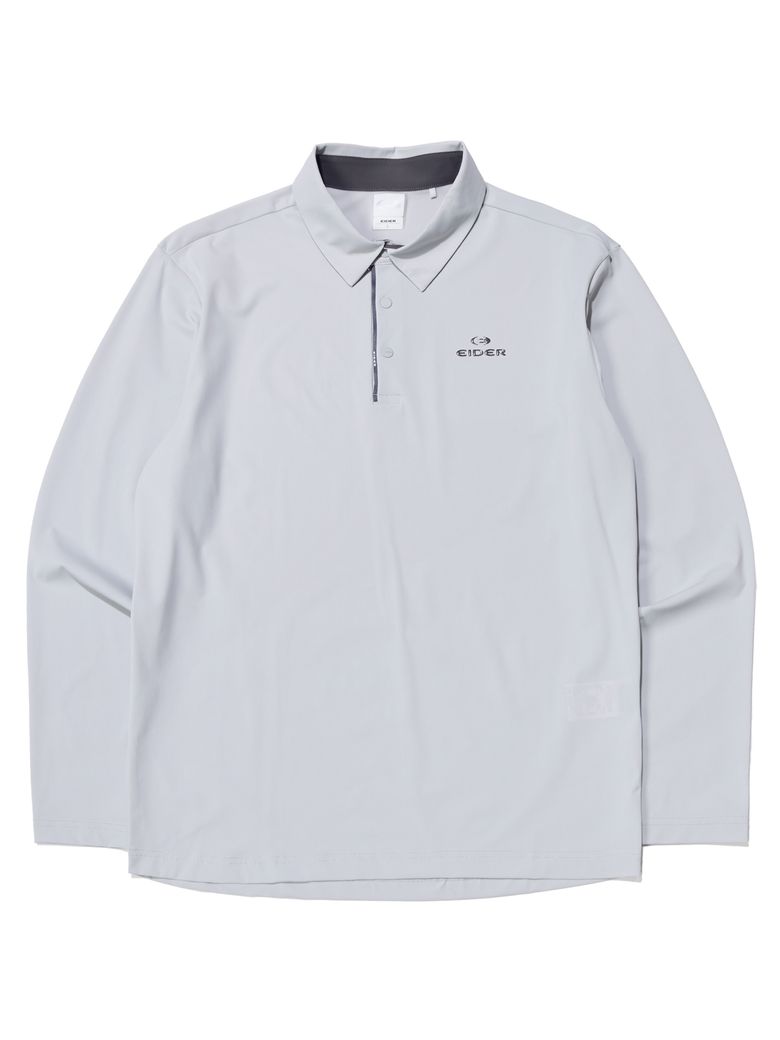 ESSENTIAL (에센셜) 카르비코 α 긴팔 폴로티셔츠_Cool Grey