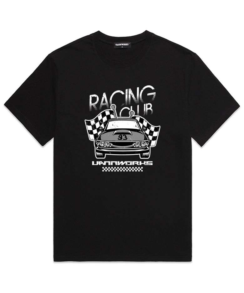 RACING CLUB 오버핏 반팔 티셔츠 (VS0071) 블랙