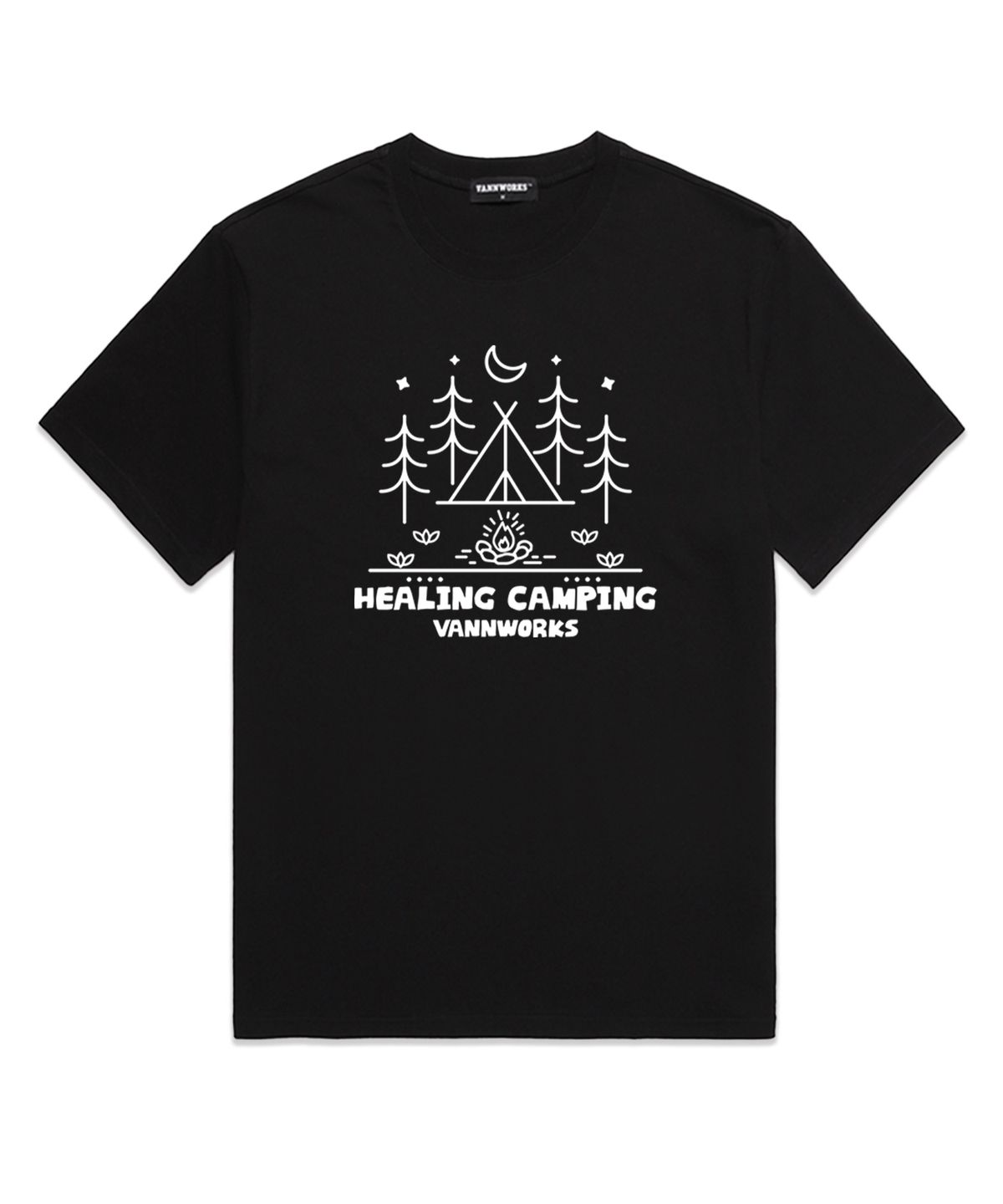 밴웍스(VANNWORKS) Healing Camping 오버핏 반팔 티셔츠 (VS0072) 블랙