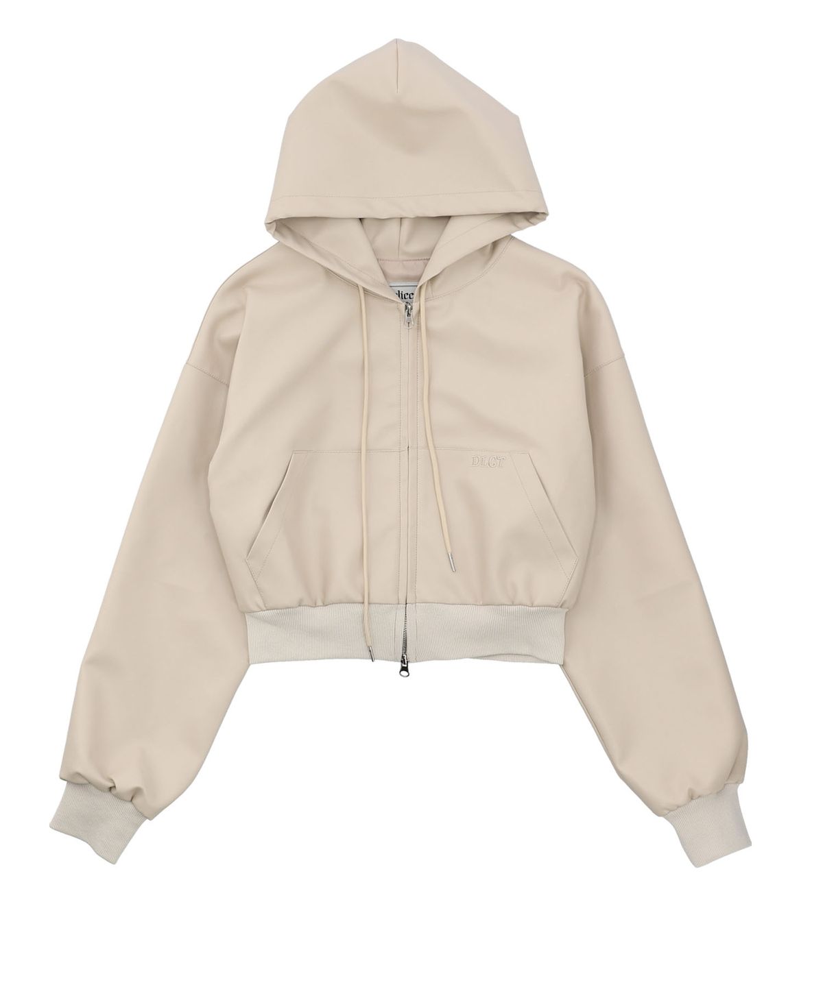 델리센트(DELICCENT) 레더 후드 집업 점퍼 [BEIGE]
