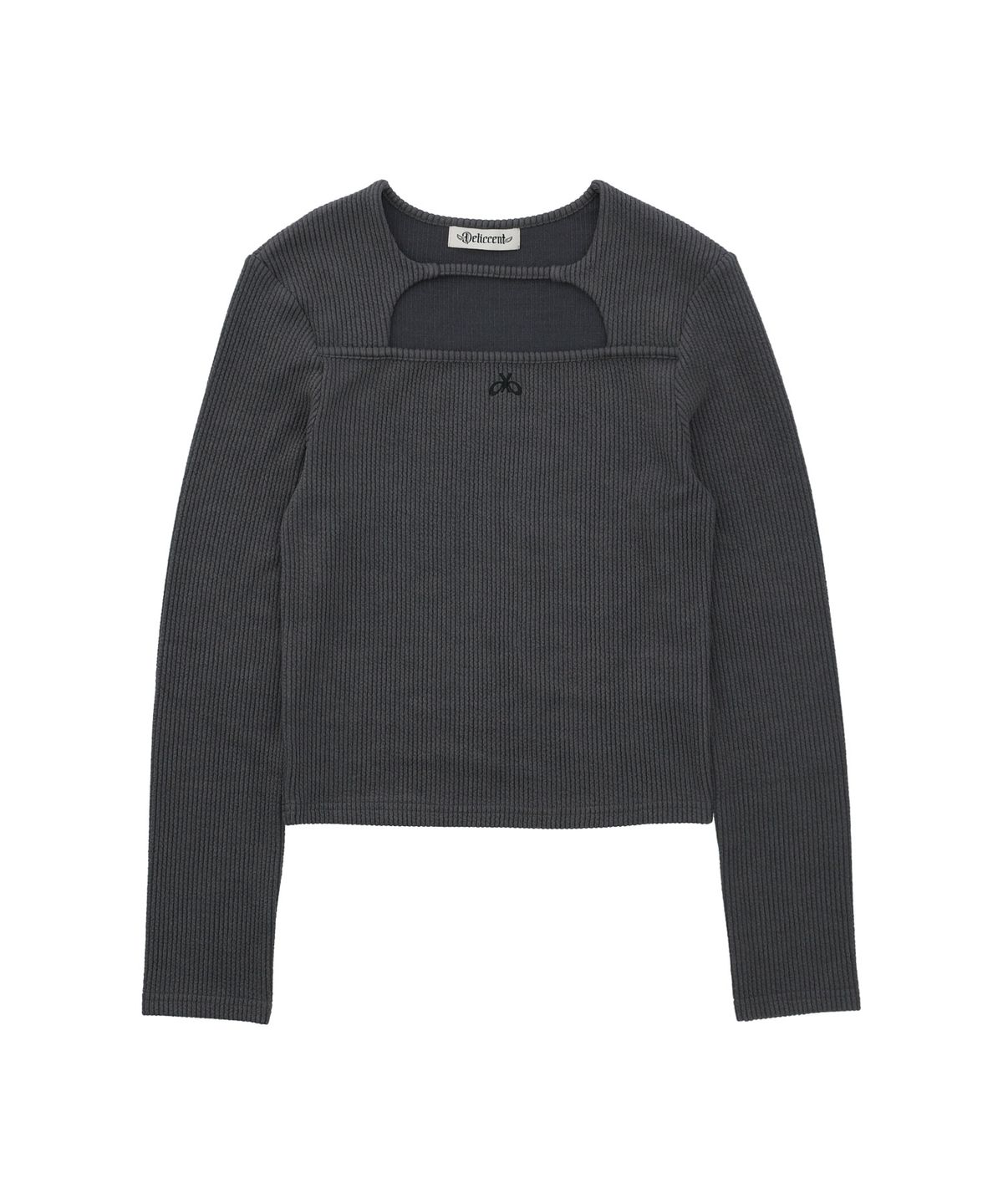 델리센트(DELICCENT) 스트랩 포인트 티셔츠 [CHARCOAL]