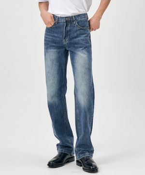 [스트레이트] 데님 팬츠 (워시드 블루)