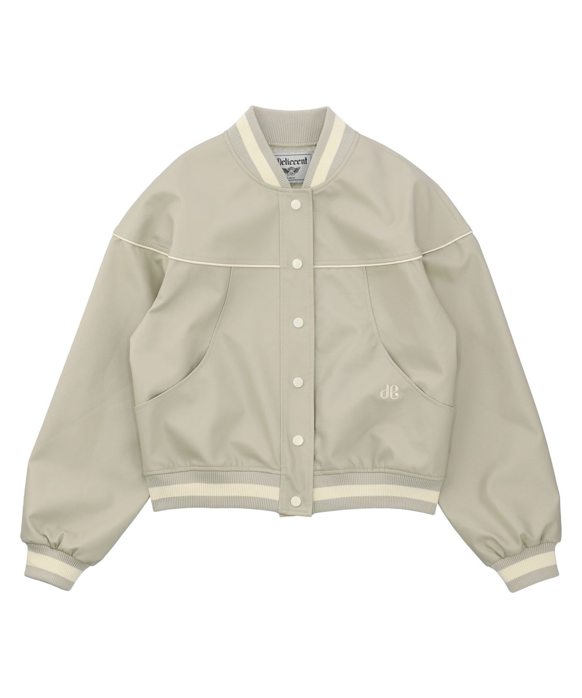 델리센트(DELICCENT) 레더 포인트 자켓 [LIGHT KHAKI]