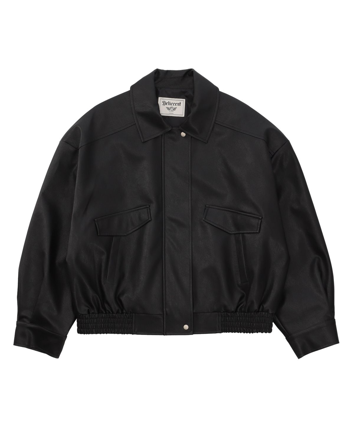 델리센트(DELICCENT) 스탠다드 레더 점퍼 [BLACK]