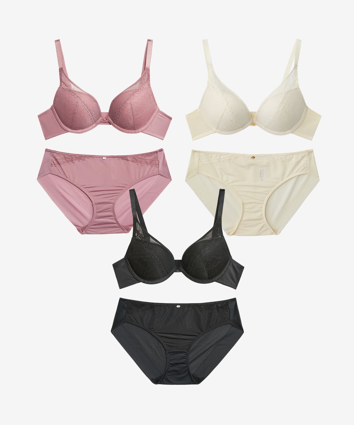 원더브라(WONDERBRA) [3PACK] 에센셜 원더부스트 와이어 브라팬티 세트