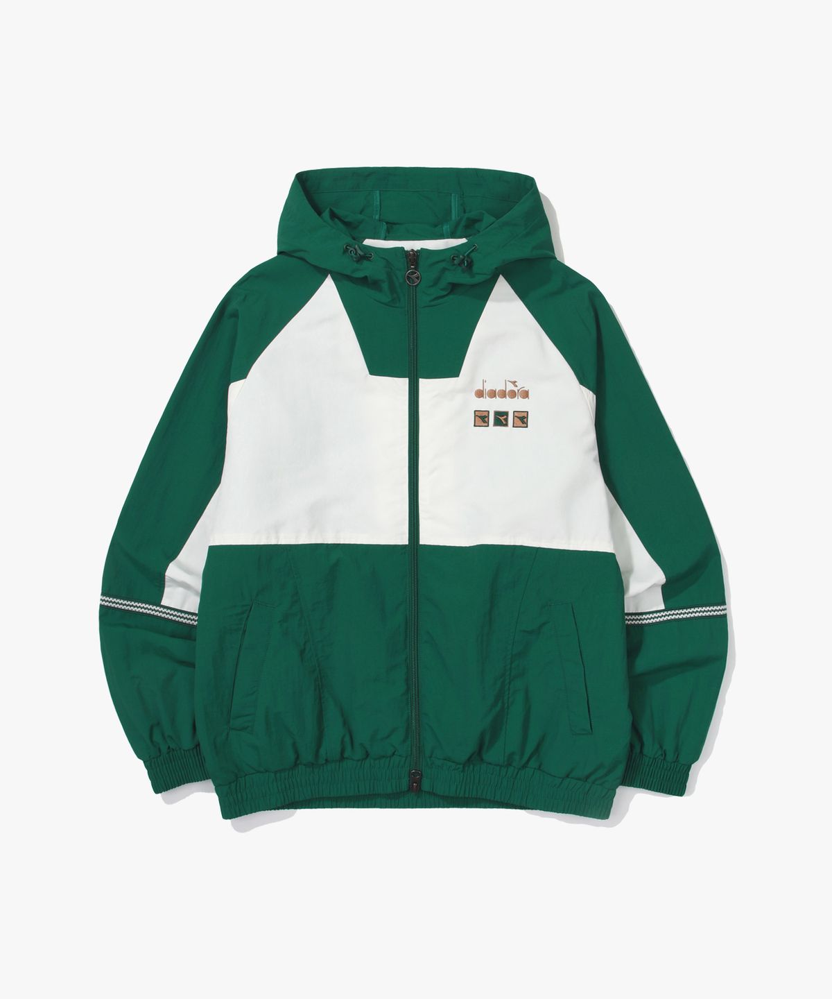 디아도라(diadora) 아티산 컬러블럭 자켓 DARK GREEN