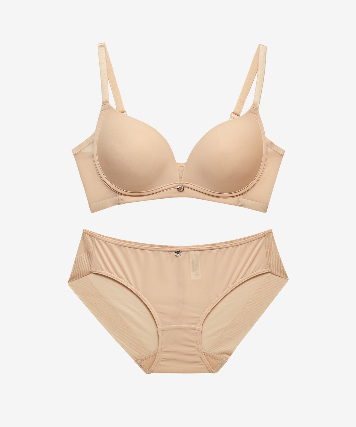 원더브라(WONDERBRA) 노와이어 소프트 스킨 브라팬티 세트