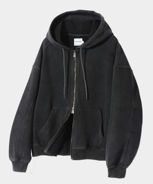 [크롭선택] ASI 포시즌 에센셜 후드 집업_피그먼트 차콜