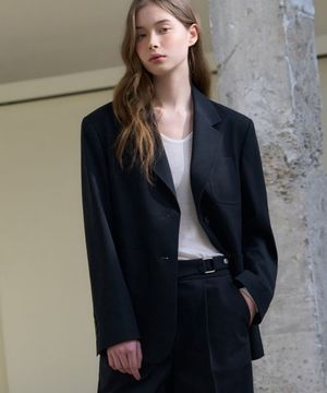 2버튼 오버핏 싱글 블레이저 [BLACK]