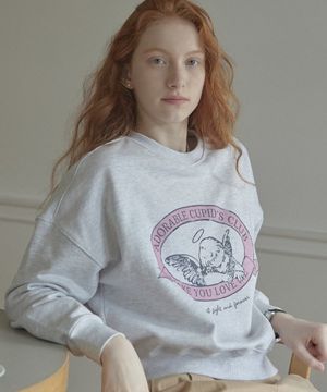 Cupid Angel Sweatshirt - Light Grey