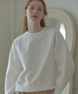 Rib Block Crop Sweatshirt - Off White