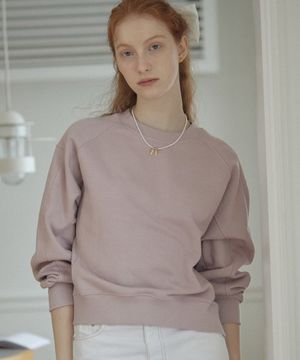 Rib Block Crop Sweatshirt - Indi Pink