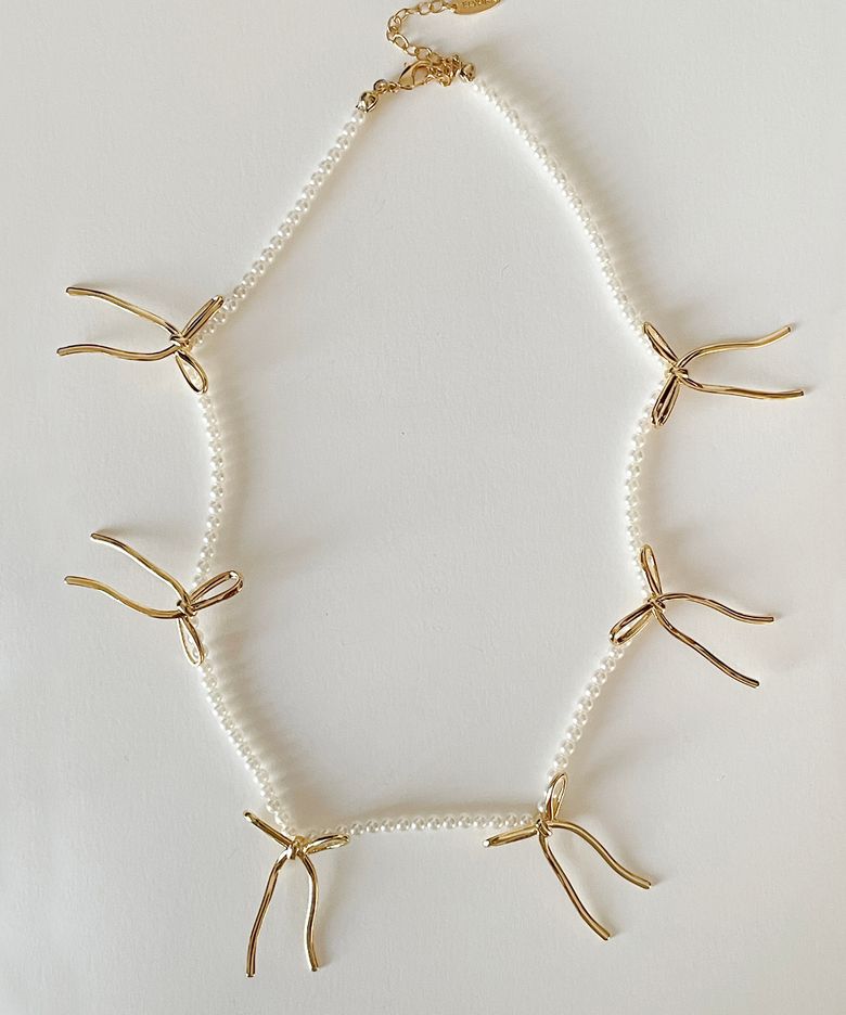Multi Bows Pearl Necklace