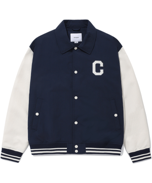 C 로고 카라 바시티 자켓 네이비