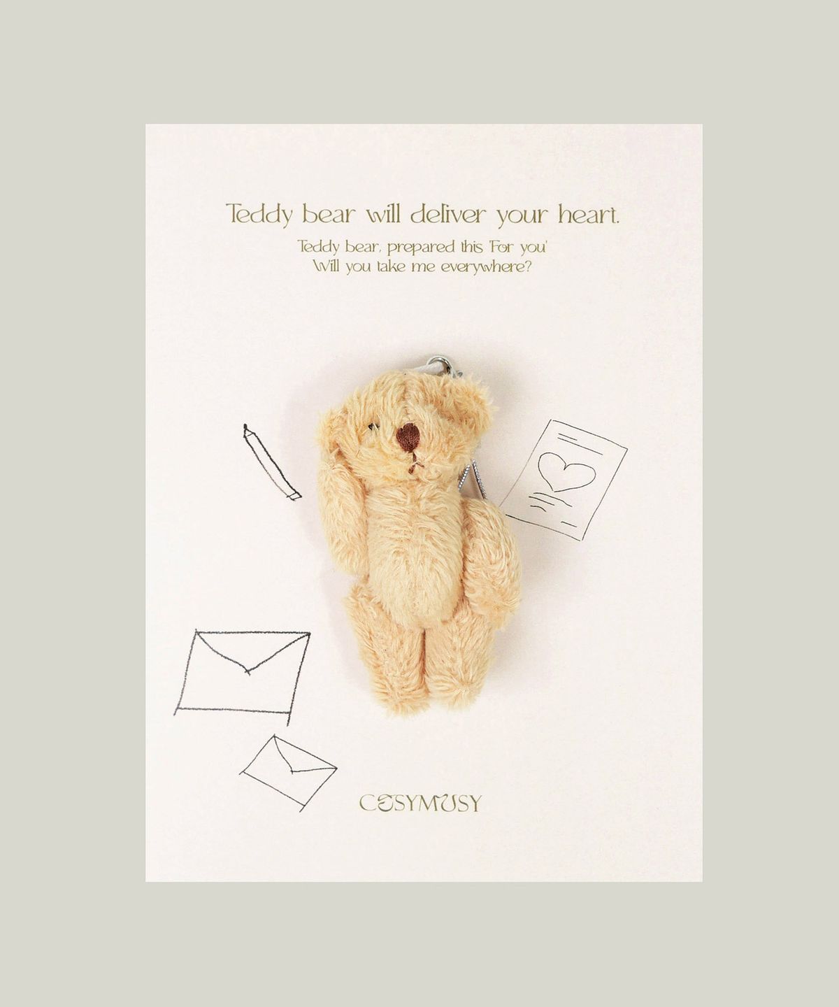 코지모지(COSYMOSY) For You 테디베어 키링 엽서 - 5 Color