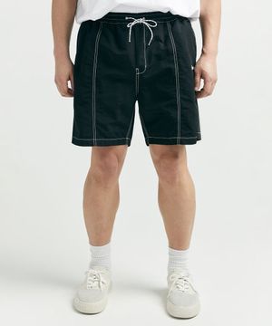 [빅사이즈]비치사이드 스티치 쇼츠 블랙