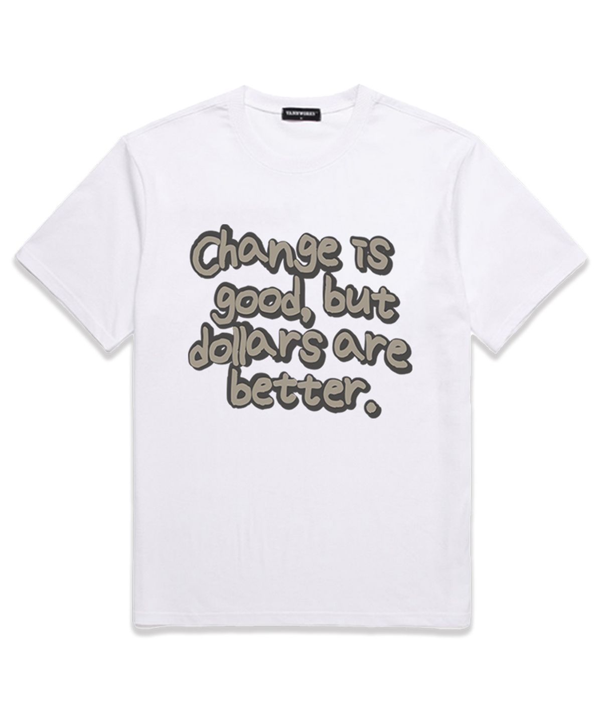 밴웍스(VANNWORKS) CHANGE IS GOOD 오버핏 반팔 티셔츠 (VS0066) 화이트