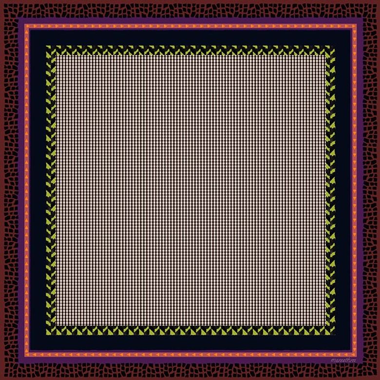 Simple Geometric Silk Square Scarf 심플지오메트릭 실크 스퀘어 스카프