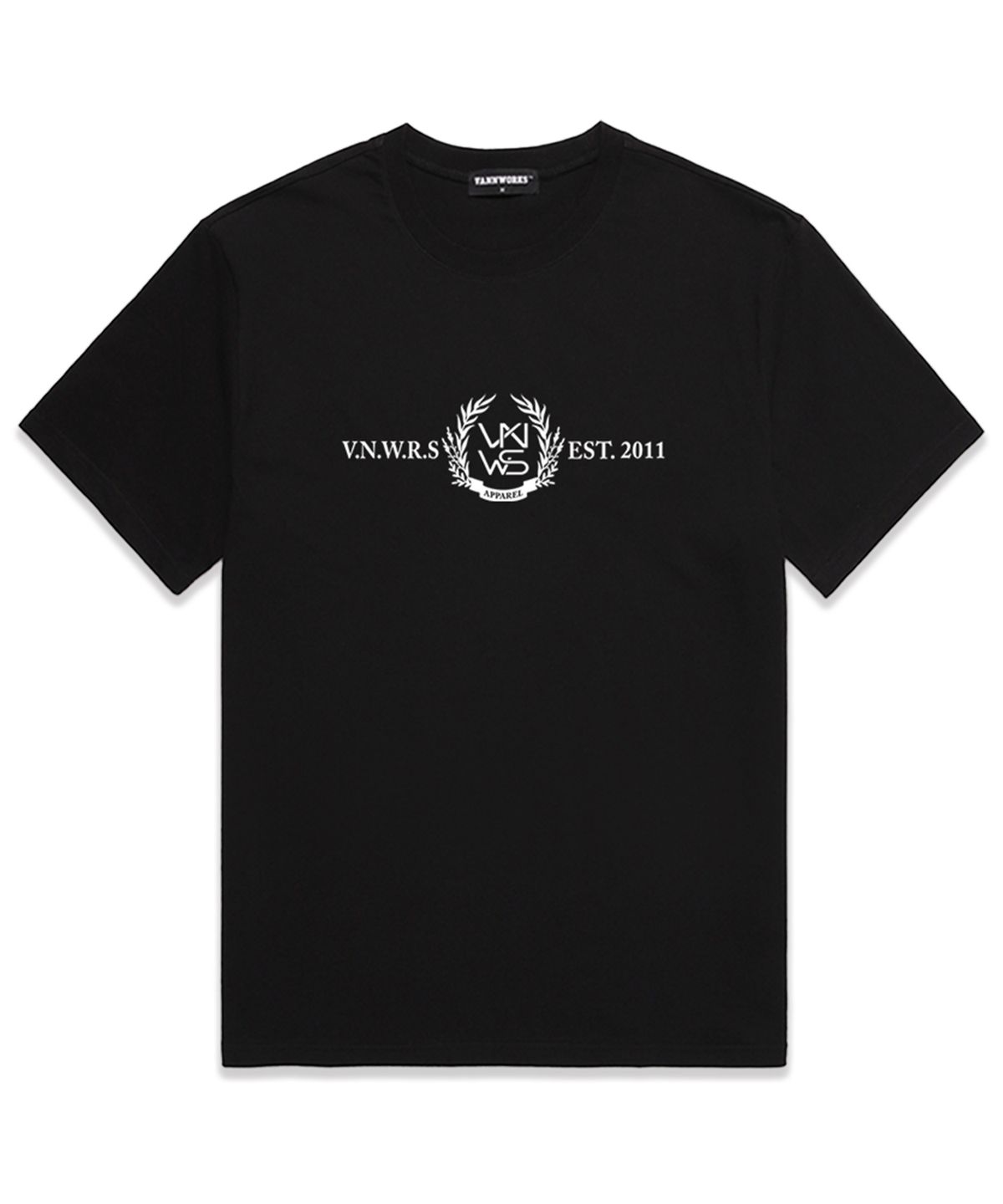 밴웍스(VANNWORKS) LAUREL LONG LOGO 오버핏 반팔 티셔츠 (VS0067) 블랙