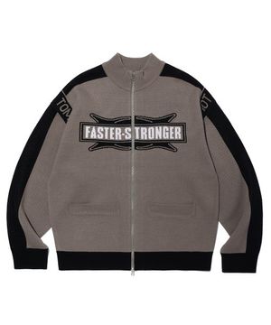 FASTER STRONGER RACING ZIP-UP KNIT DARK BEIGE