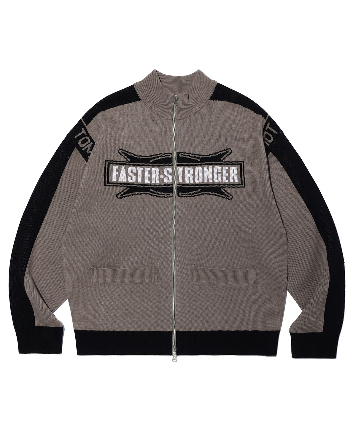 크리틱(CRITIC) FASTER STRONGER RACING ZIP-UP KNIT DARK BEIGE