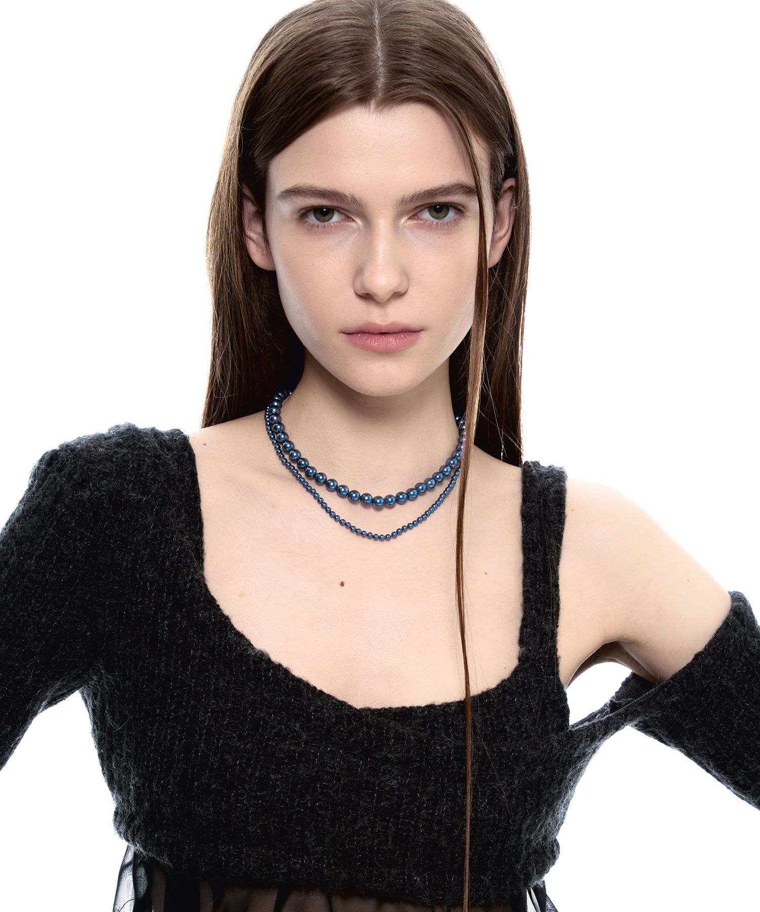 ★SENTIMENTS★ ESSENTIAL NO.2 BLUE PEARL NECKLACE 925 SILVER MUSINSA | SENTIMENTS ESSENTIAL NO.2 BLUE PEARL NECKLACE 925