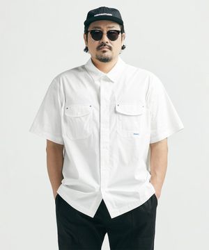 [빅사이즈]스튜디오 워크 반팔셔츠 화이트