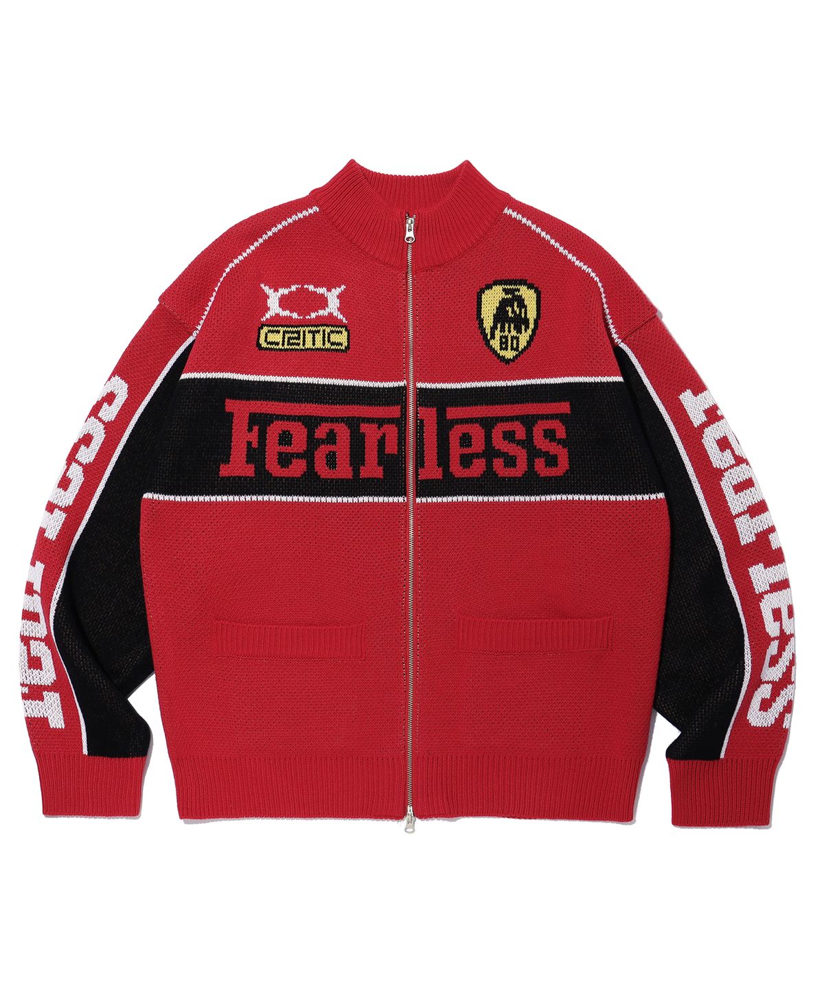 크리틱(CRITIC) FEARLESS RACING ZIP-UP KNIT RED