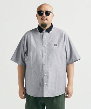[빅사이즈]윔블던 사이드 포켓 옥스포드 반팔셔츠 그레이