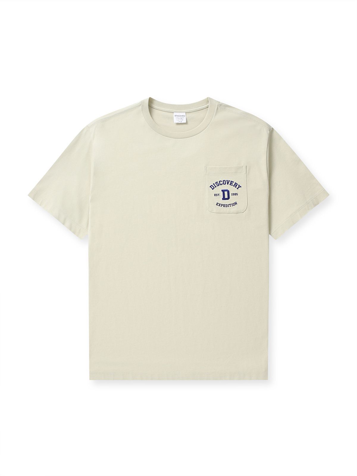 디스커버리 익스페디션(DISCOVERY EXPEDITION) 바시티 포켓 반팔티셔츠 (L/BEIGE)