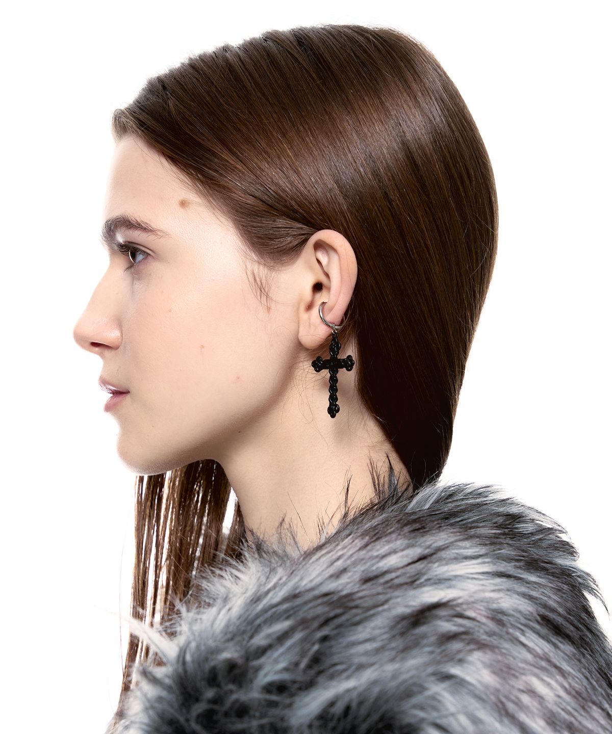 센티멍(SENTIMENTS) NO.474 [BLACK] KONT CROSS EARRING