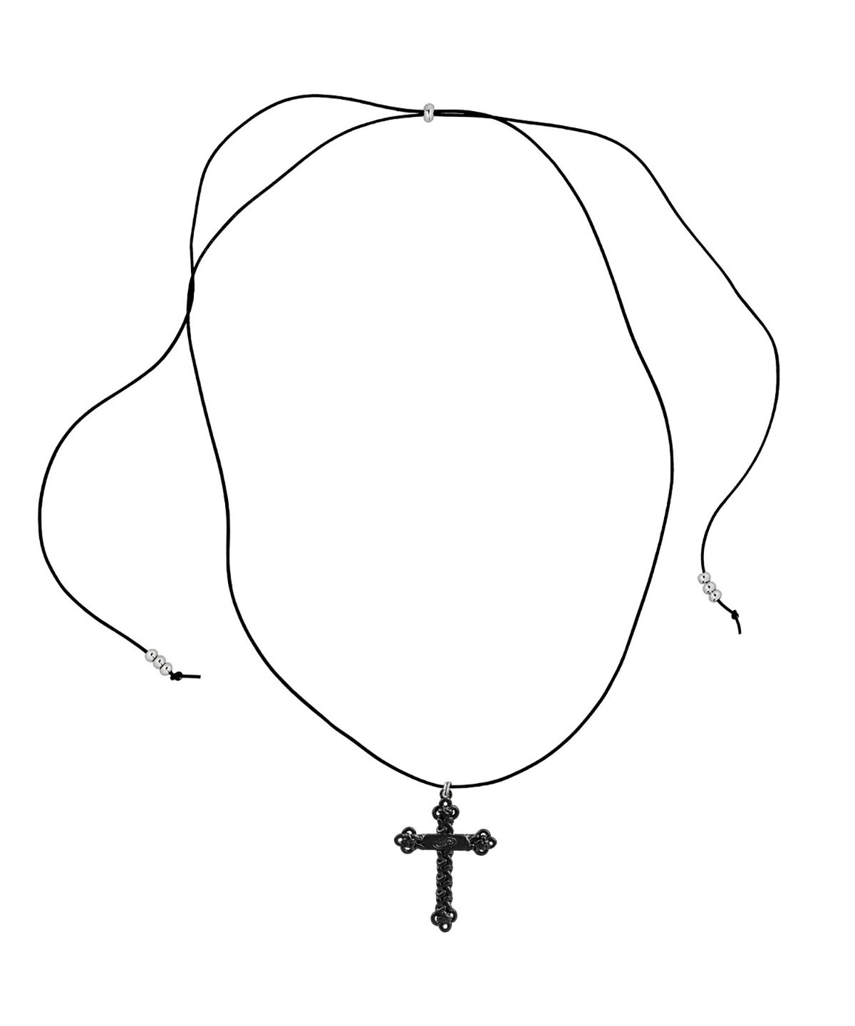 센티멍(SENTIMENTS) NO.475 [BLACK] KNOT CROSS LEATHER NECKLACE