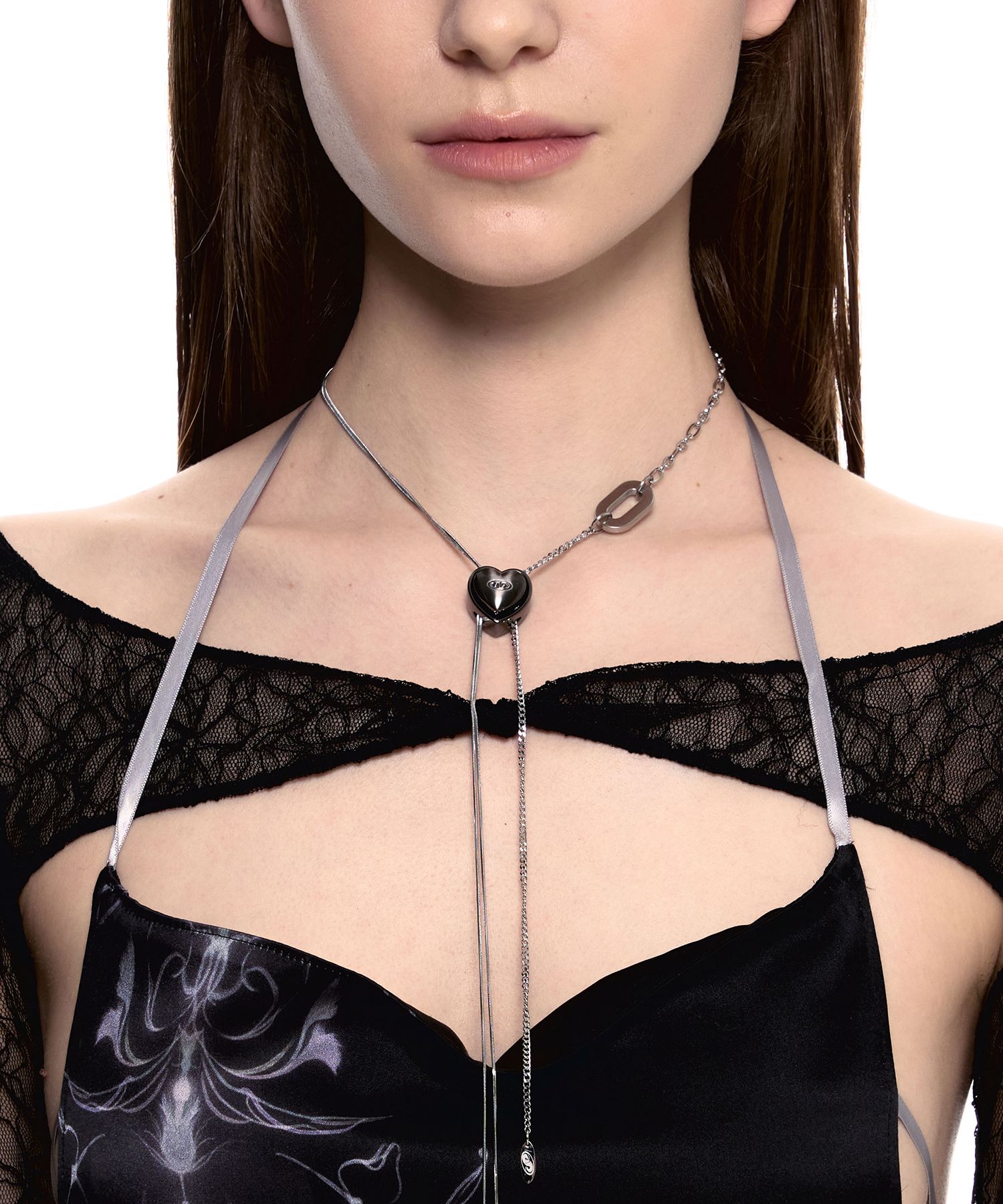 ★SENTIMENTS★ NO.480 [BLACK] HEART CODE LOCK CHAIN NECKLACE MUSINSA公式 | SENTIMENTS NO.480 [BLACK] HEART CODE LOCK
