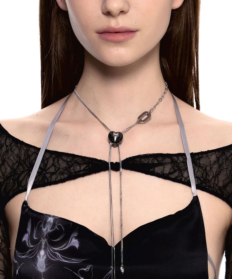 NO.480 [BLACK] HEART CODE LOCK CHAIN NECKLACE