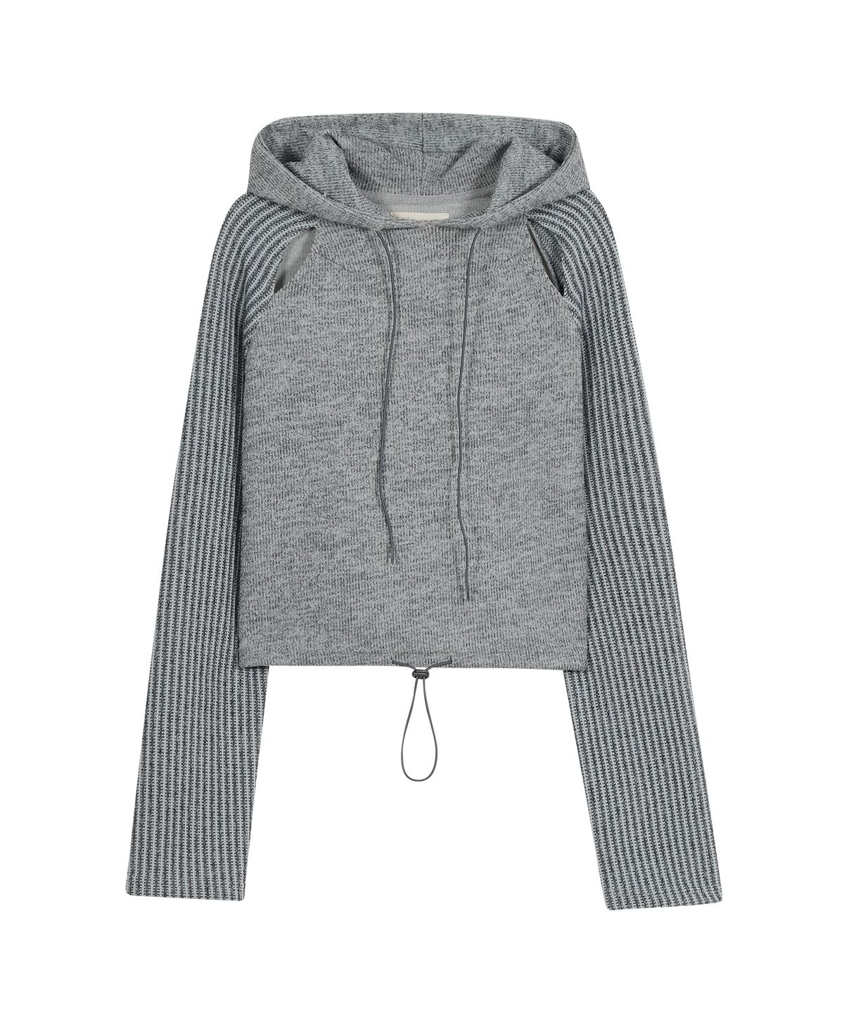 타입서비스(TYPESERVICE) Knitted Side Slit Hoodie [Gray]
