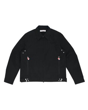 HEART CUT TRUCKER JACKET (BLACK)