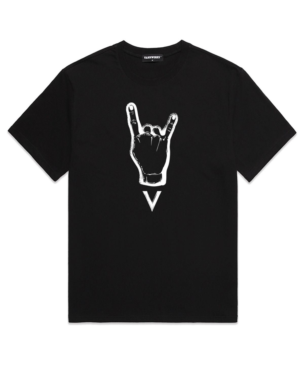 밴웍스(VANNWORKS) Finger V 오버핏 반팔 티셔츠 (VS0083) 블랙