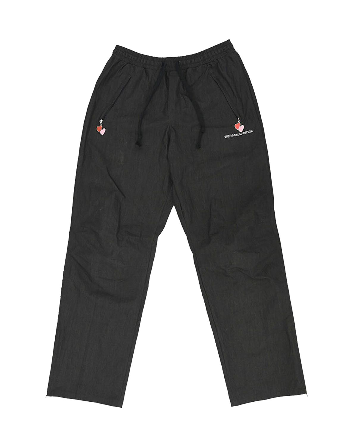 더뮤지엄비지터(THEMUSEUMVISITOR) HEART METAL NYLON PANTS (BLACK)