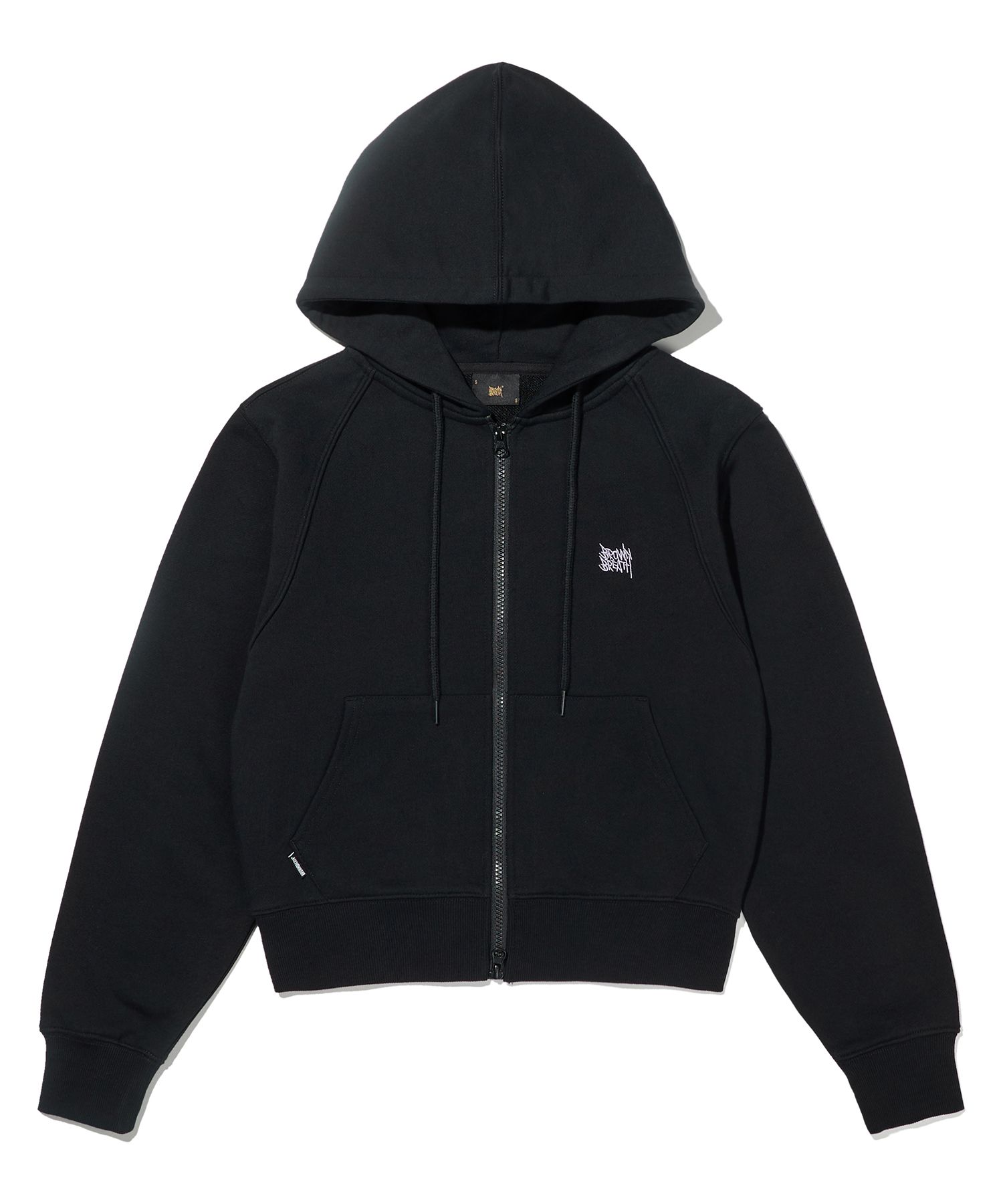 ★BROWNBREATH★ W TAG CROP HOOD ZIPUP BLACK MUSINSA | BROWNBREATH W TAG CROP HOOD ZIP-UP - BLACK