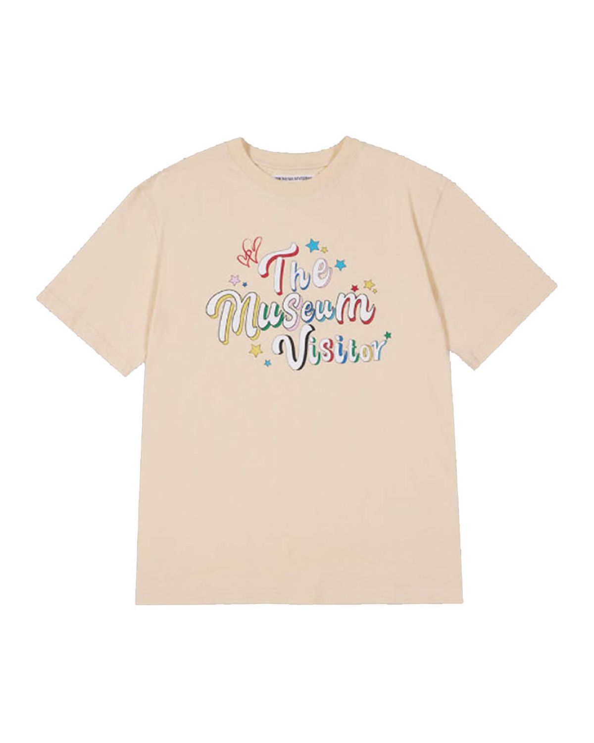 더뮤지엄비지터(THEMUSEUMVISITOR) PARTY GLITTER LOGO T-SHIRTS (YELLOW)