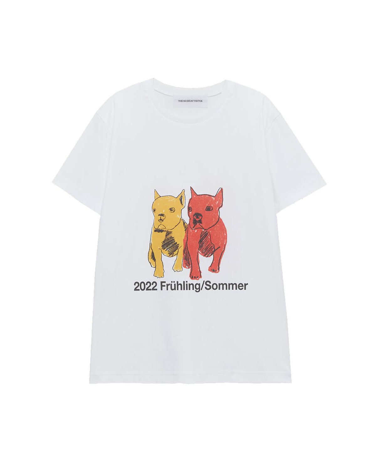 더뮤지엄비지터(THEMUSEUMVISITOR) BULLDOG T-SHIRTS (WHITE)