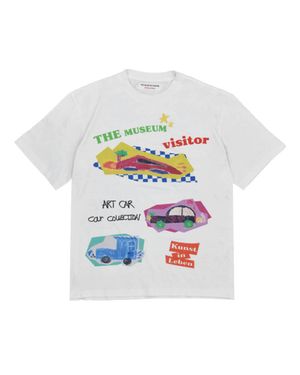 CAR DRAWING VINTAGE WASHED T-SHIRTS (OFF WHITE)