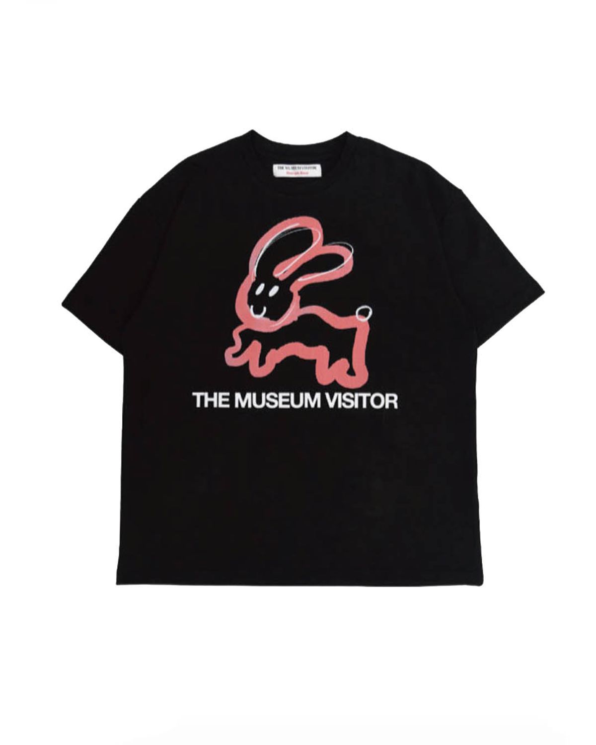 더뮤지엄비지터(THEMUSEUMVISITOR) RABBIT PRINTED T-SHIRTS (BLACK)