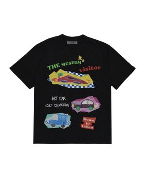 CAR DRAWING VINTAGE WASHED T-SHIRTS (BLACK)