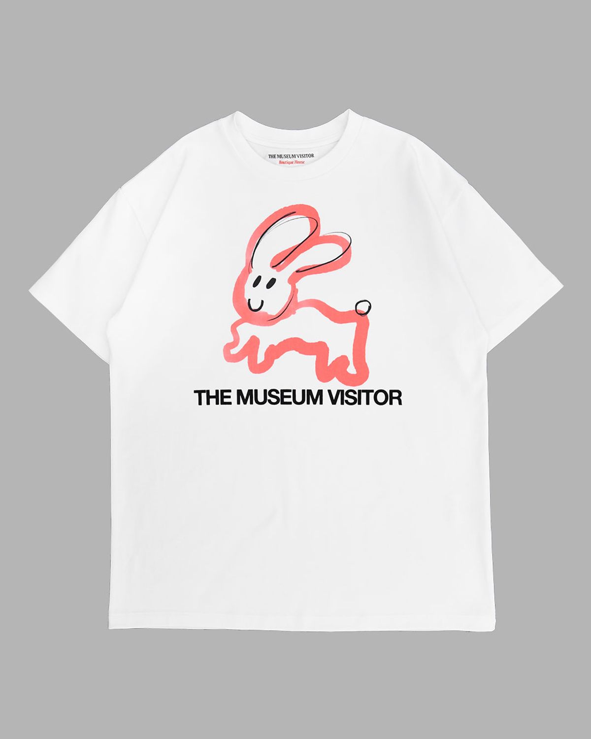 더뮤지엄비지터(THEMUSEUMVISITOR) RABBIT PRINTED T-SHIRTS (WHITE)