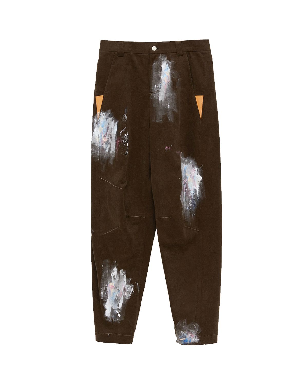 더뮤지엄비지터(THEMUSEUMVISITOR) HAND PAINTED WIDE PANTS (BROWN)