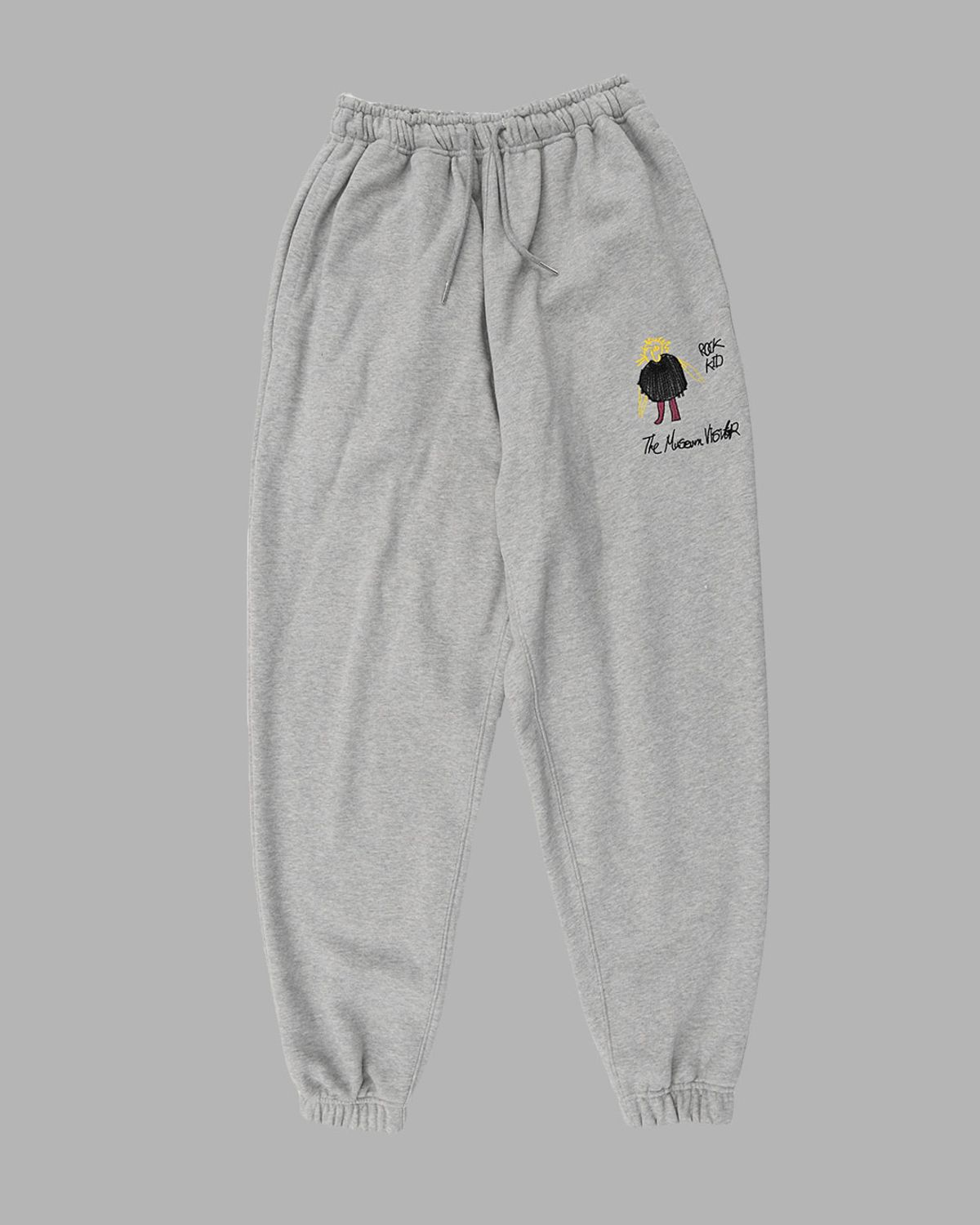 더뮤지엄비지터(THEMUSEUMVISITOR) ROCK KID STITCHED JOGGER PANTS (GREY)