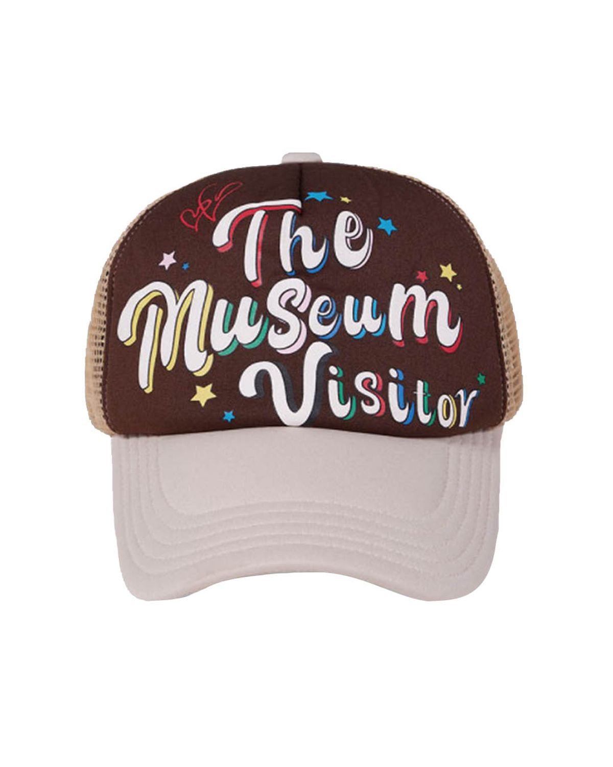 더뮤지엄비지터(THEMUSEUMVISITOR) PARTY LOGO MESH CAP (BROWN)