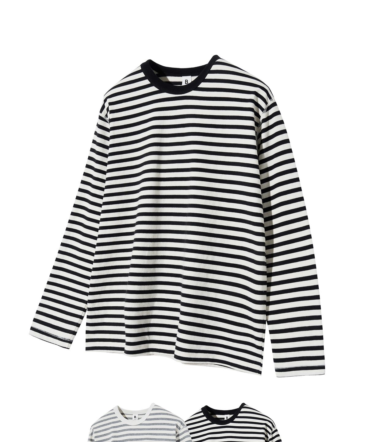 브렌슨(BRENSON) B. 루즈핏 오드람프 스트라이프 긴팔티 ( 2Color )